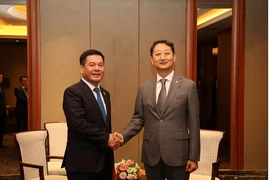 Bộ trưởng Nguyễn Hồng Diên làm việc với Bộ trưởng Thương mại, Công nghiệp, Năng lượng Hàn Quốc. (Ảnh: PV/Vietnam+)
