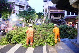 Nhân viên EVNHANOI đảm bảo an toàn cho hệ thống điện… (Ảnh: evnhanoi)