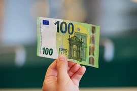 Đồng tiền mệnh giá 100 euro tại Rome, Italy. (Ảnh: AFP/TTXVN)