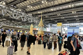 Sân bay Suvarnabhumi tấp nập khách qua lại sáng 9/3/2024. (Ảnh Đỗ Sinh/TTXVN)