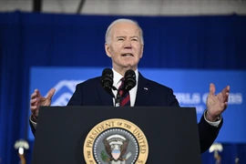 Tổng thống Mỹ Joe Biden phát biểu tại một sự kiện ở bang Wisconsin ngày 13/3/2024. (Ảnh: AFP/TTXVN)