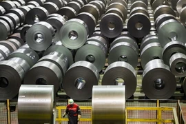 Thép cuộn tại một nhà máy ở Duisburg, miền Tây Đức. (Ảnh: AFP/TTXVN)