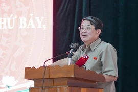 Phó Chủ tịch Quốc hội Nguyễn Đức Hải phát biểu tại buổi tiếp xúc cử tri. (Nguồn: Báo Quảng Nam)