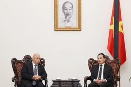 Phó Thủ tướng Trần Lưu Quang tiếp Bộ trưởng Cựu chiến binh và Người có công Algeria Laid Rebigua. (Ảnh: Lâm Khánh/TTXVN)
