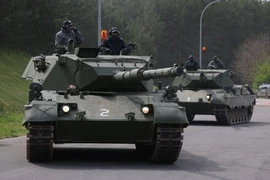 Xe tăng Leopard 1A5 tại căn cứ huấn luyện ở gần Klietz, Đức. (Ảnh: Getty Images/TTXVN)