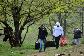 Người di cư tại Tompa, Hungary. (Ảnh: AFP/TTXVN)