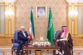 Phó Tổng thống thứ nhất Iran Mohammad-Reza Aref và Thái tử kiêm Thủ tướng Saudi Arabia Mohammed bin Salman Al Saud. (Nguồn: Spa.gov)