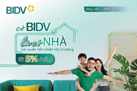 BIDV ưu đãi lãi suất cho vay mua nhà từ 5%. (Ảnh: Vietnam+)