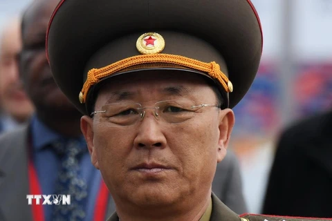 Bộ trưởng Quốc phòng Triều Tiên No Kwang Chol tại Moskva, Nga. (Ảnh: AFP/TTXVN)
