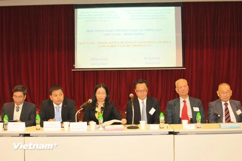 Đại diện các bộ, ngành và doanh nghiệp gạo Việt Nam, Hong Kong tham dự hội thảo. (Ảnh: Phân xã Hong Kong/Vietnam+)