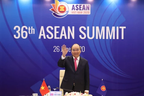 Thủ tướng Nguyễn Xuân Phúc, Chủ tịch ASEAN 2020 tại Lễ khai mạc Hội nghị Cấp cao ASEAN lần thứ 36. (Ảnh: Thống Nhất/TTXVN)