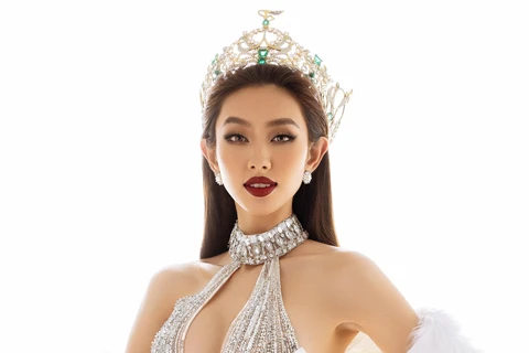 Nhan sắc Thùy Tiên sau 6 tháng đăng quang Miss Grand International 2021. (Ảnh: CTV/Vietnam+)