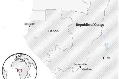 Vị trí Gabon tại châu Phi. (Nguồn: Guardian)