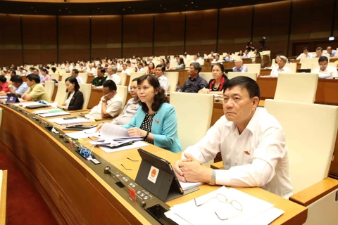 Đoàn Đại biểu Quốc hội tỉnh Bắc Ninh tại phiên họp. (Ảnh: Phương Hoa/TTXVN)