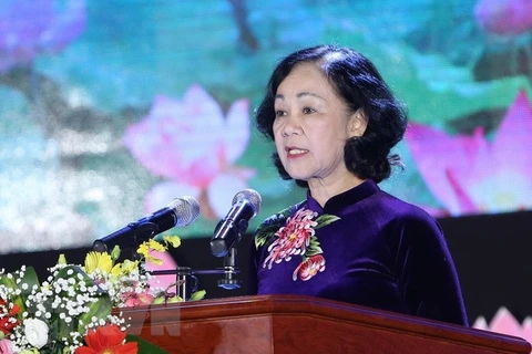 Bà Trương Thị Mai - Ủy viên Bộ Chính trị, Bí thư Trung ương Đảng, Trưởng ban Dân vận Trung ương. (Nguồn: TTXVN)