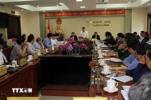 Đoàn công tác Thanh tra Chính phủ làm việc với tỉnh Lâm Đồng. (Ảnh: Chu Quốc Hùng/TTXVN)