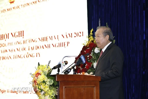 Phó Thủ tướng Thường trực Chính phủ Trương Hòa Bình phát biểu chỉ đạo. (Ảnh: Dương Giang/TTXVN)