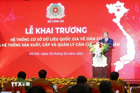 Thủ tướng Nguyễn Xuân Phúc phát biểu tại buổi lễ. (Ảnh: Doãn Tấn/TTXVN)