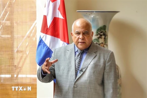 Ông Orlando Hernández Guillén, Đại sứ đặc mệnh toàn quyền Cộng hòa Cuba tại Việt Nam phát biểu. (Ảnh: Tuấn Đức/TTXVN)