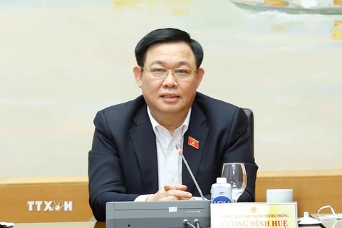 Chủ tịch Quốc hội Vương Đình Huệ phát biểu ý kiến. (Ảnh: Doãn Tấn/TTXVN)
