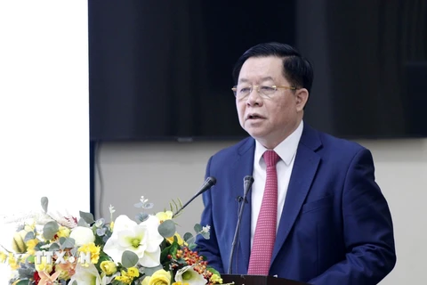 Ông Nguyễn Trọng Nghĩa, Bí thư Trung ương Đảng, Trưởng Ban Tuyên giáo Trung ương phát biểu chỉ đạo tại Hội thảo. (Ảnh: TTXVN phát)