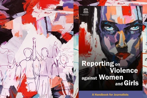 Bìa cuốn 'Cẩm nang đưa tin về bạo lực với phụ nữ và trẻ em gái.' (Nguồn: Vietnam+)