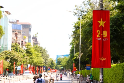 Đường phố Hà Nội dịp Lễ Quốc khánh. (Nguồn: Vietnam+)