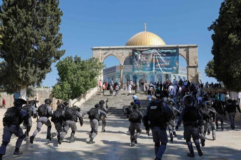 Quang cảnh vụ đụng độ ngày 11/8 tại Jerusalem. (Nguồn: AFP)