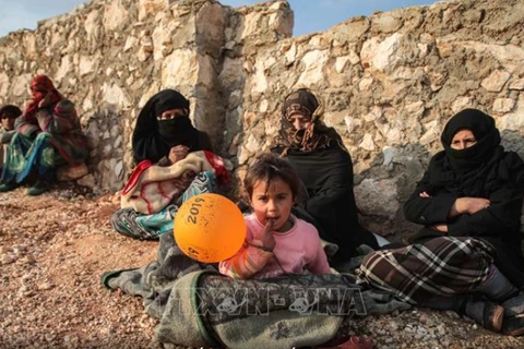 Người tị nạn Syria tại thị trấn Dana, đông bắc Syria. (Ảnh: AFP/TTXVN) 