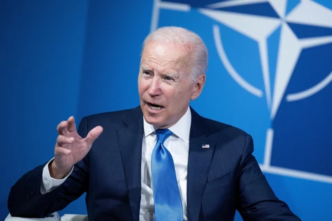 Tổng thống Mỹ Joe Biden phát biểu tại Hội nghị thượng đỉnh NATO ở Madrid (Tây Ban Nha), ngày 29/6/2022. (Ảnh: AFP/TTXVN)