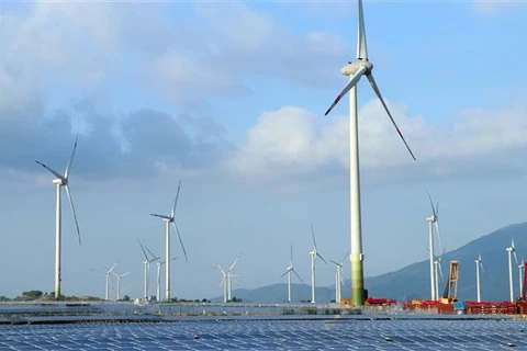 Trang trại điện gió Trung Nam được khánh thành tại huyện Thuận Bắc (Ninh Thuận), hồi tháng 4/2021. (Ảnh: Công Thử/TTXVN)