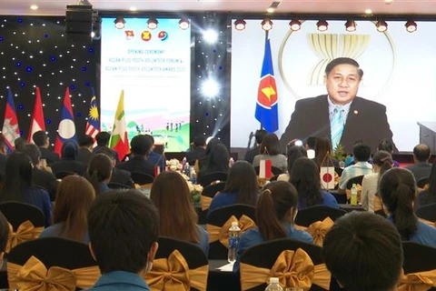 Lễ khai mạc diễn đàn Thanh niên Tình nguyện ASEAN mở rộng. (Ảnh: Đức Tuấn/TTXVN)