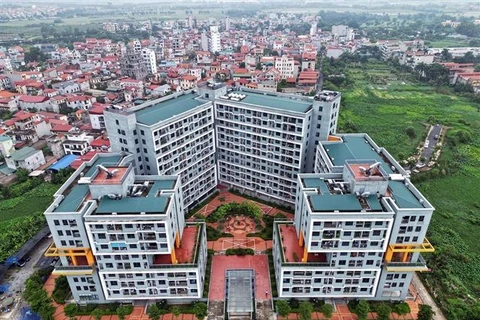 Một dự án nhà ở xã hội ở huyện Đông Anh (Hà Nội), gồm hơn 1.500 căn hộ để bán, cho thuê và thuê mua. (Ảnh: Tuấn Anh/TTXVN)