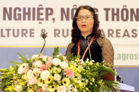 Giáo sư-tiến sỹ Nguyễn Thị Lan, Giám đốc Học viện Nông nghiệp Việt Nam. (Ảnh: Anh Tuấn/TTXVN) 