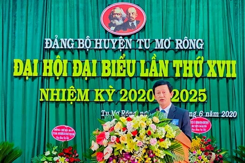 Bí thư Tỉnh ủy Kon Tum Dương Văn Trang phát biểu chỉ đạo Đại hội. (Nguồn: kontum.gov.vn)