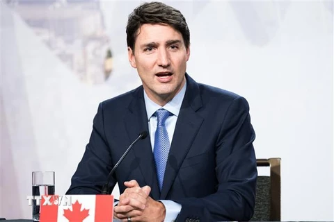 Thủ tướng Canada Justin Trudeau phát biểu trong một cuộc họp ở tỉnh Montreal ngày 7/12/2018. (Ảnh: AFP/TTXVN)