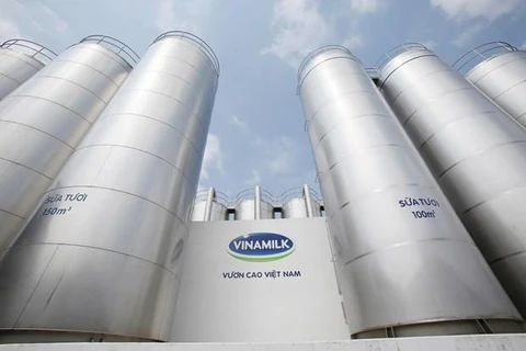 Hệ thống bồn chứa sữa tươi nguyên liệu khổng lồ tại siêu nhà máy sữa Việt Nam của Vinamilk tại Bình Dương. (Ảnh minh họa: CTV/Vietnam+)