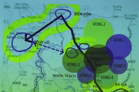 Phương án quy hoạch vùng phụ cận sân bay Long Thành. (Ảnh: Sỹ Tuyên/TTXVN)
