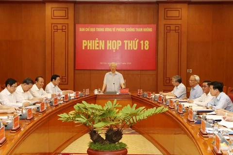 Tổng Bí thư, Chủ tịch nước Nguyễn Phú Trọng phát biểu chỉ đạo phiên họp. (Ảnh: Trí Dũng/TTXVN)