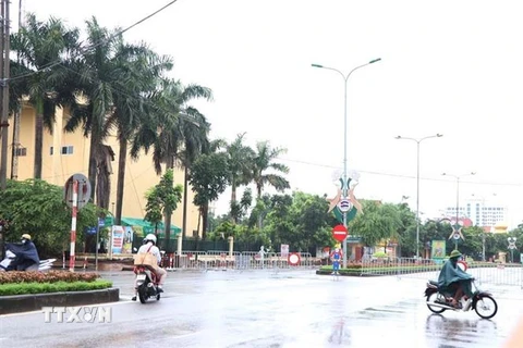 Đường phố Ngô Quyền (thành phố Hải Dương). (Ảnh: Mạnh Minh/TTXVN)