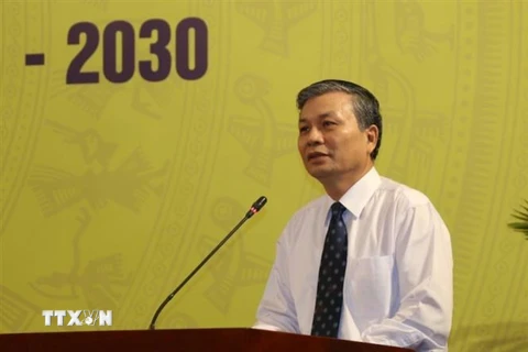 Thứ trưởng Bộ Nội vụ, Phó Trưởng Ban Chỉ đạo Cải cách hành chính của Chính phủ Nguyễn Trọng Thừa, phát biểu tại Hội thảo. (Ảnh: Trần Xuân Tình/TTXVN)