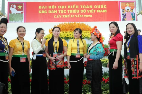 Các đại biểu dự Đại hội đại biểu toàn quốc các dân tộc thiểu số Việt Nam lần thứ II năm 2020. (Ảnh: TTXVN)