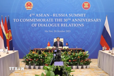Thủ tướng Phạm Minh Chính tham dự Hội nghị cấp cao ASEAN-Nga lần thứ 4. (Ảnh: Dương Giang/TTXVN)