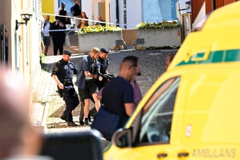Cảnh sát tại hiện trường vụ tấn công. (Nguồn: thelocal.se)