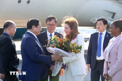Thủ tướng Phạm Minh Chính rời Hà Nội, lên đường tham dự Phiên thảo luận chung của Đại hội đồng LHQ tại Hoa Kỳ và thăm chính thức Brazil. (Ảnh: Dương Giang/TTXVN)