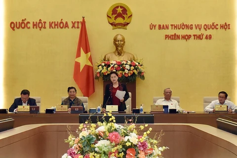 Chủ tịch Quốc hội Nguyễn Thị Kim Ngân phát biểu khai mạc phiên họp. (Ảnh: Dương Giang/TTXVN)