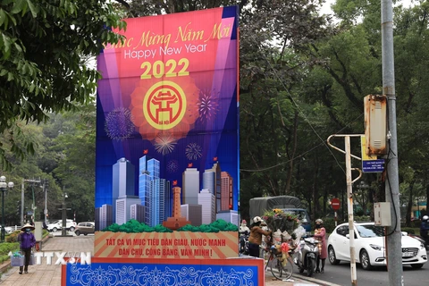 Hình ảnh thủ đô Hà Nội trang hoàng chào đón Năm mới 2022