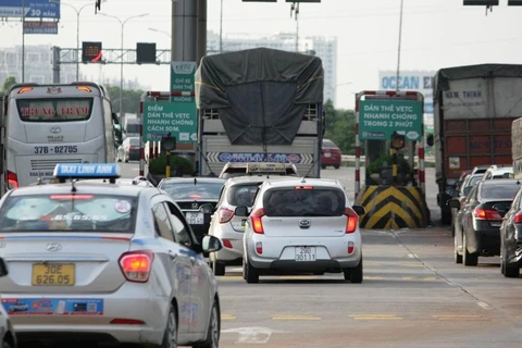 Tuyến đường cao tốc Pháp Vân-Cầu Giẽ đã được tiển khai dịch vụ thu phí tự động không dừng. (Ảnh: Việt Hùng/Vietnam+)