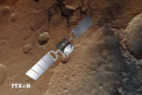 Hình ảnh bề mặt Sao Hỏa được chụp bởi thiết bị radar có độ phân giải cao của tàu vũ trụ Mars Express. (Nguồn: AFP/TTXVN)