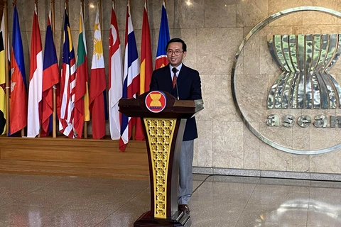 Đại sứ Trần Đức Bình, Trưởng phái đoàn Việt Nam tại ASEAN. (Ảnh: Hữu Chiến/TTXVN)